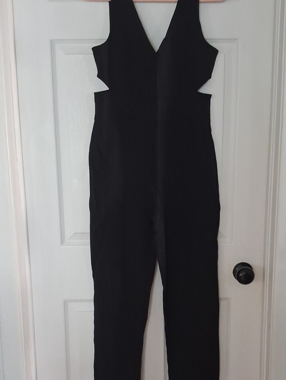 Rolla Coster Black V-Neck Cutout Tapered Jumpsuit